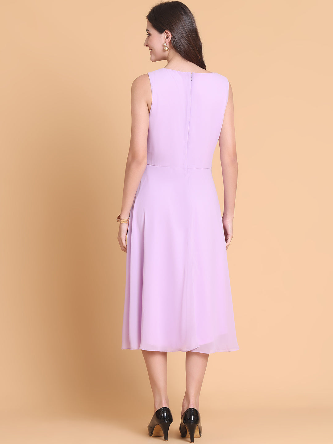 A-line Cowl Knee-Length Chiffon Cocktail Dress