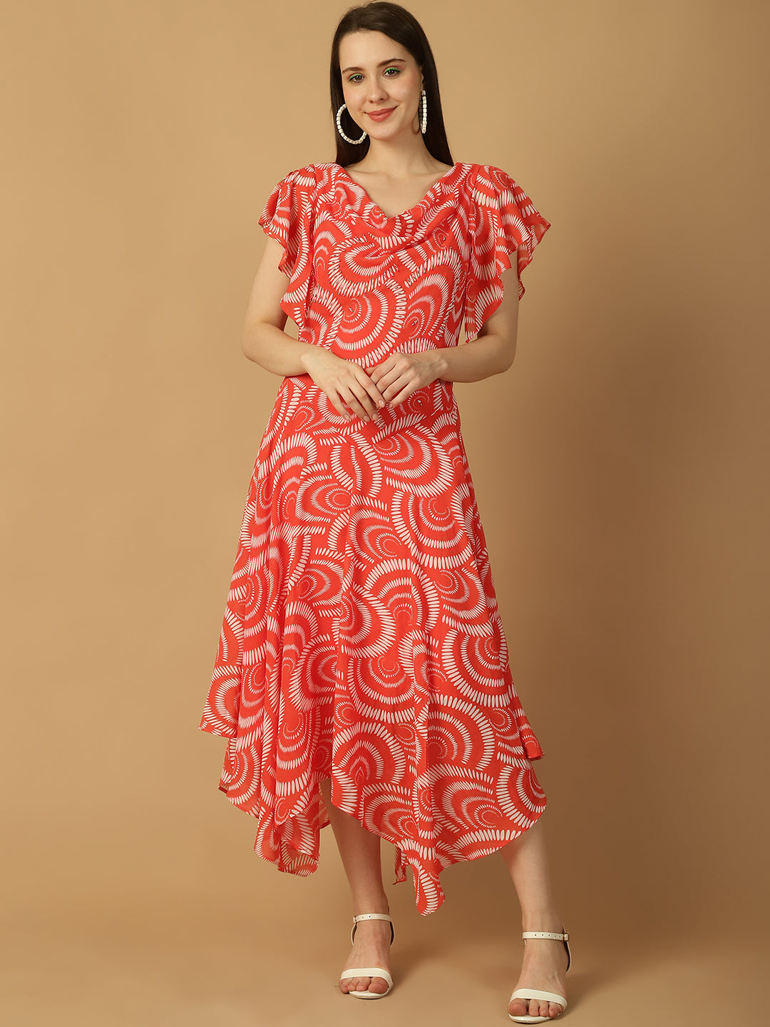 Graphic Print Sleeveless A-line Dress