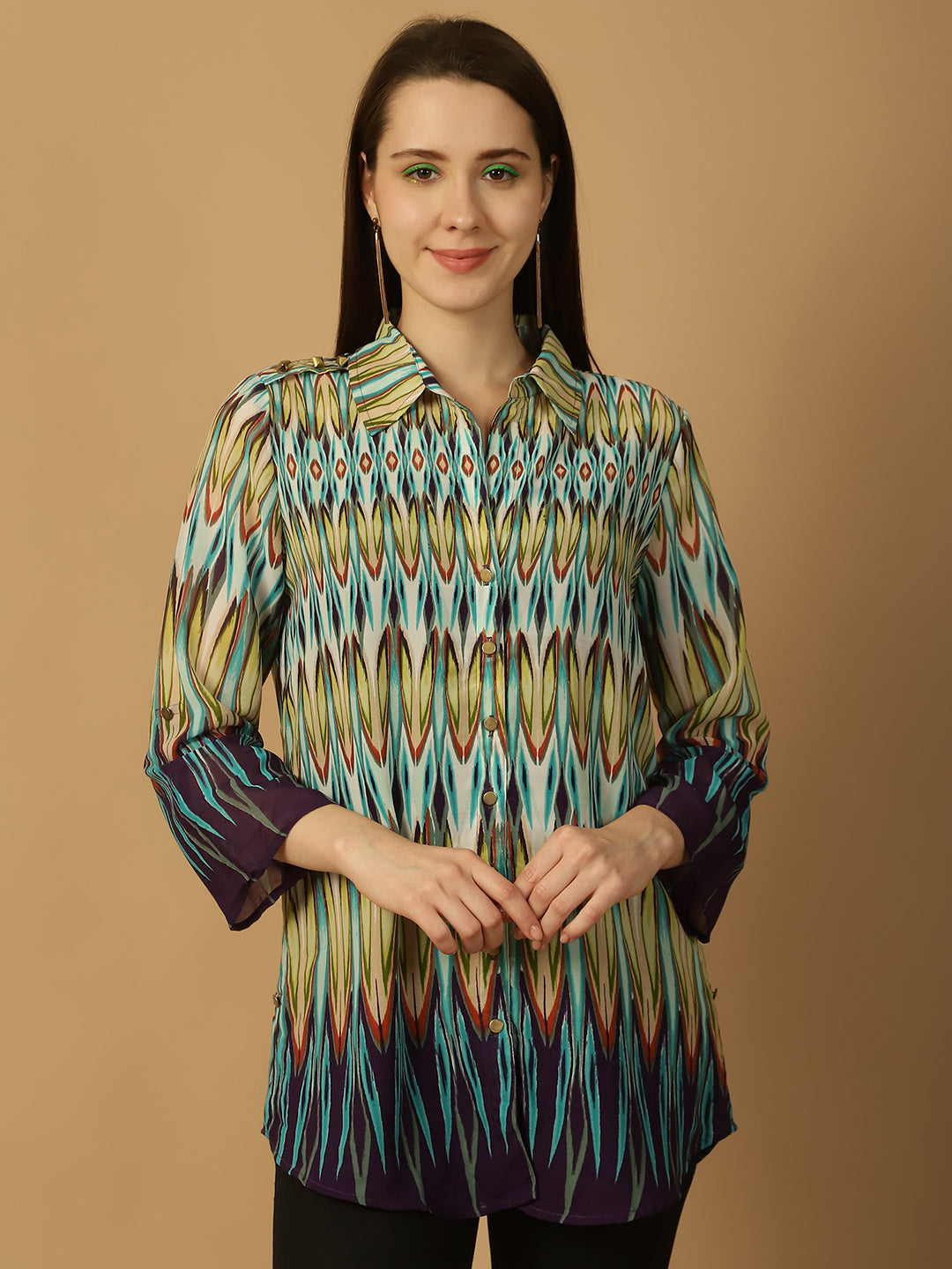 Women Multicoloured Printed Casual Shirt