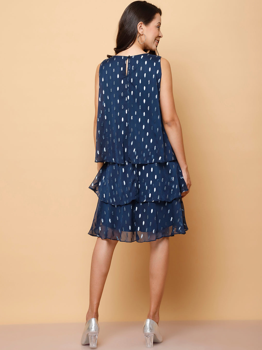 Shimmer Foil Print Dress