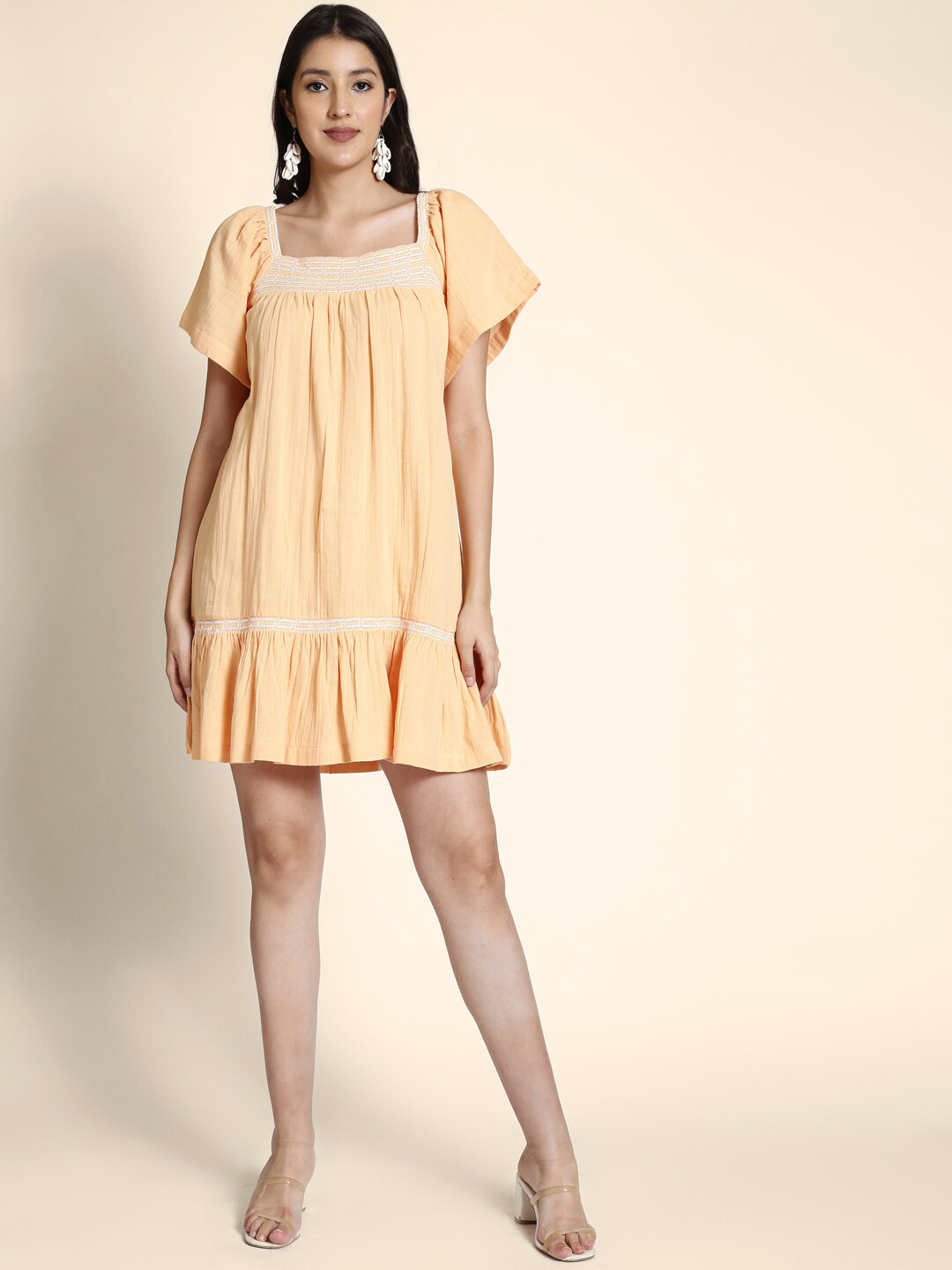 Square Neck A-Line Mini Dress