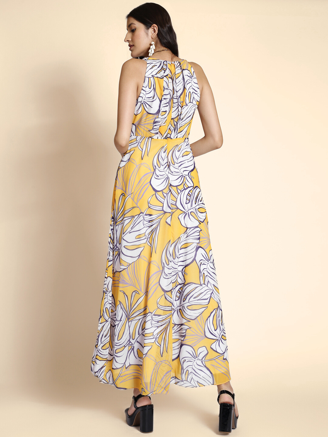 Floral Printed Fit And Flare Maxi Dress
