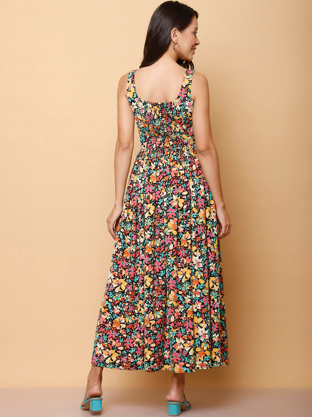 Floral Printed A-Line Maxi Dress