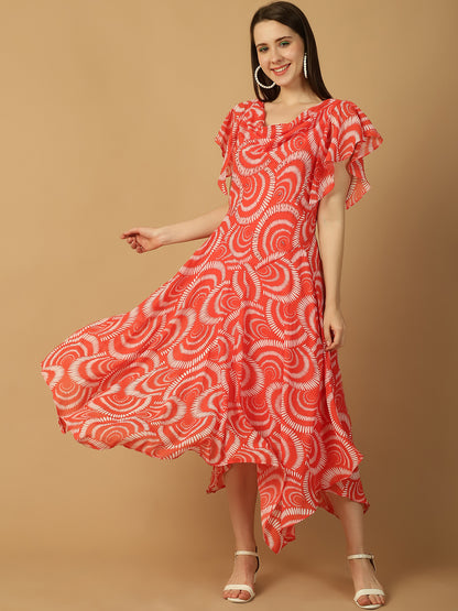 Graphic Print Sleeveless A-line Dress