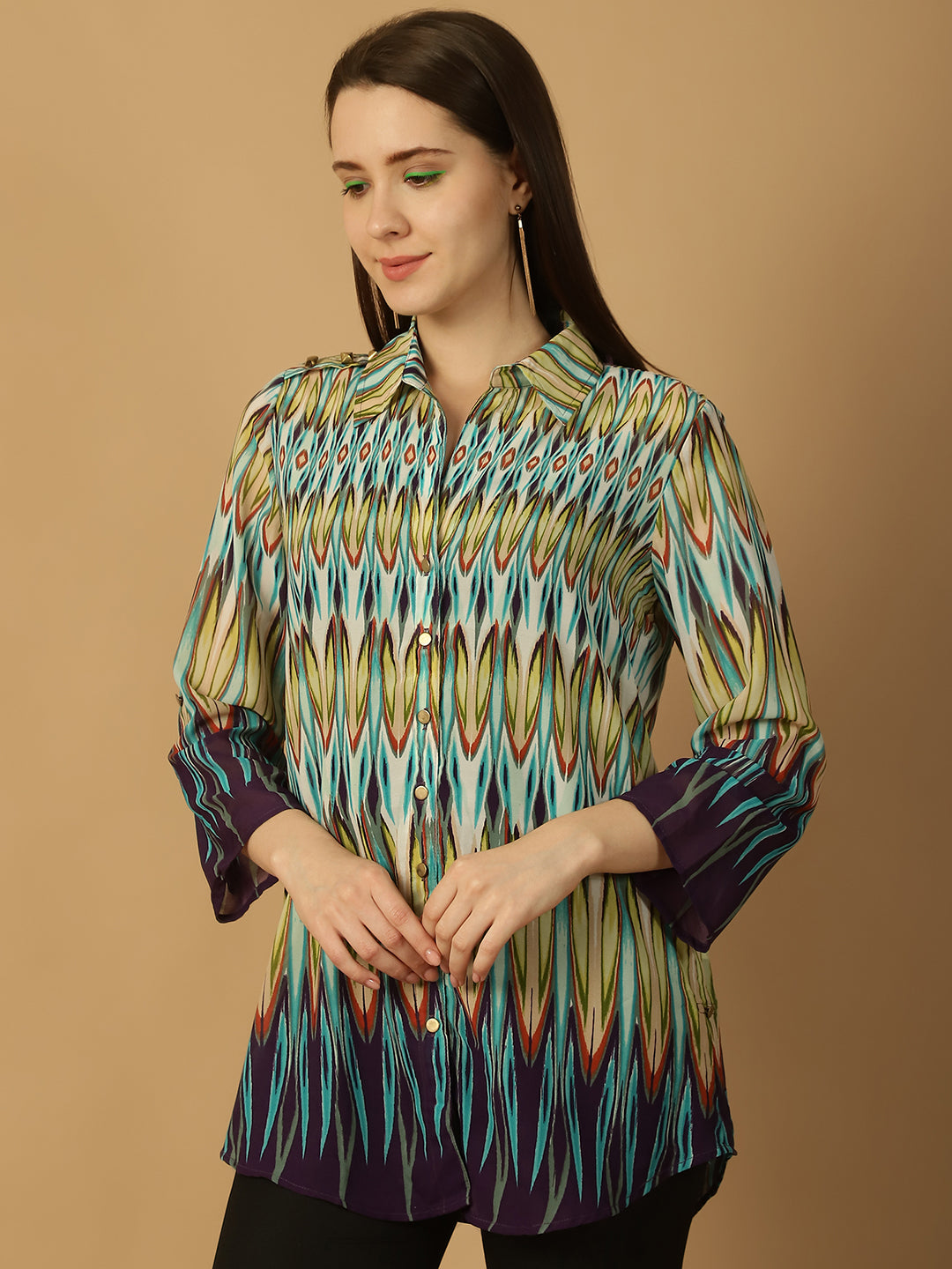 Women Multicoloured Printed Casual Shirt