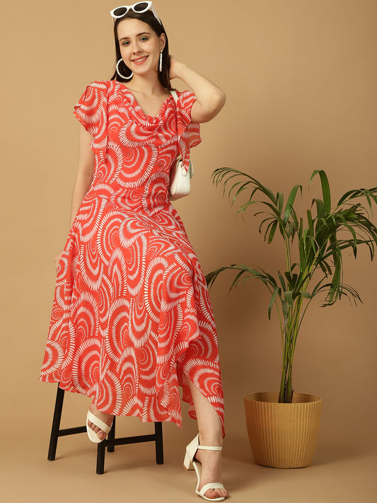 Graphic Print Sleeveless A-line Dress