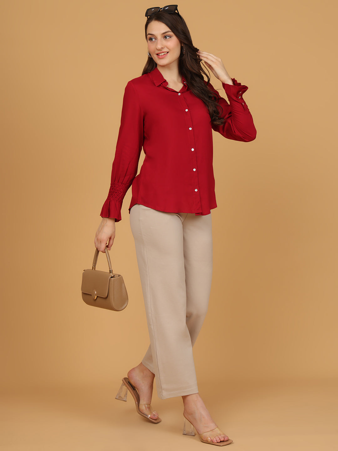 Deep Ruby Button Down Shirt