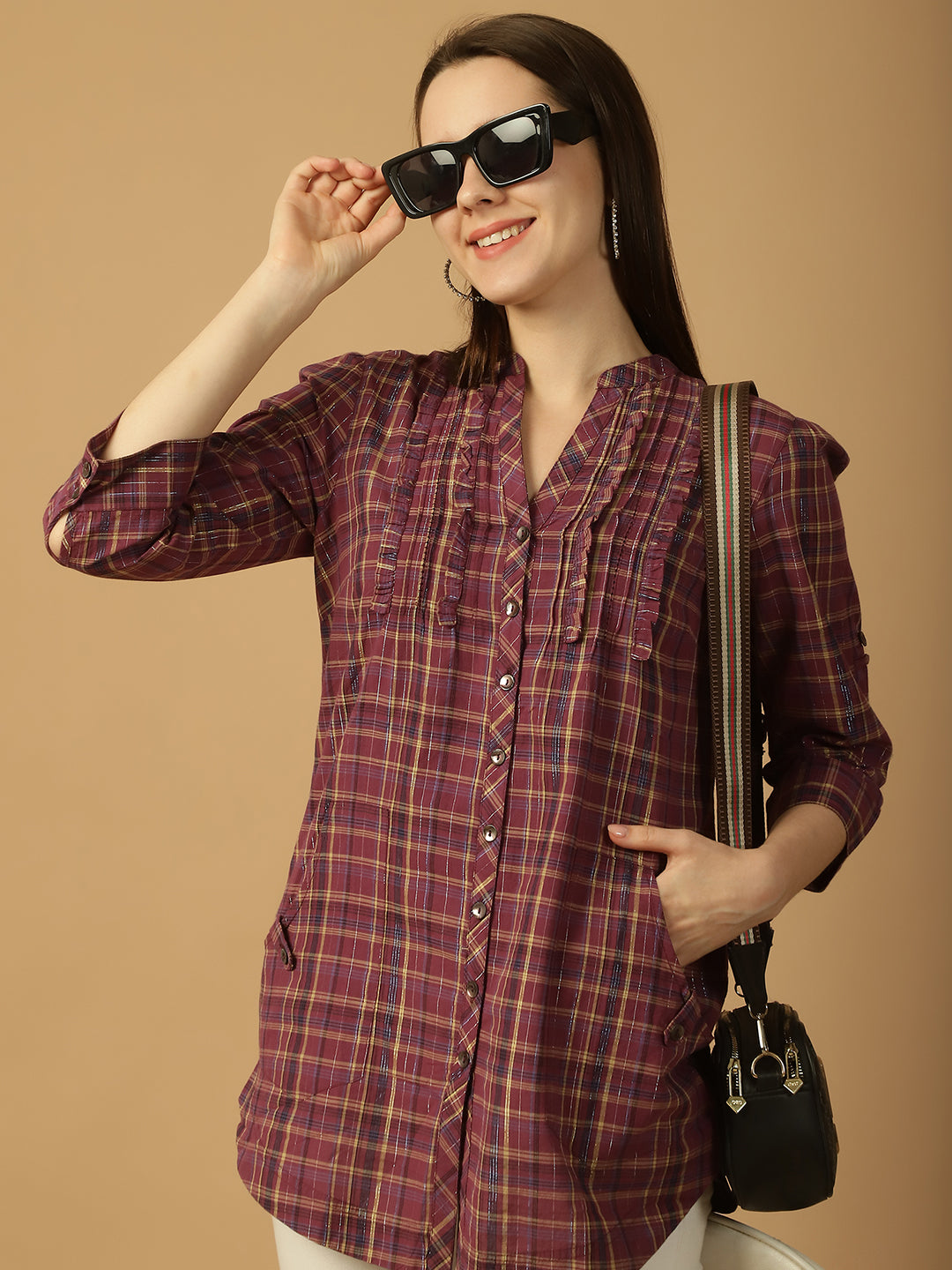 Checked Button-Down Shirt