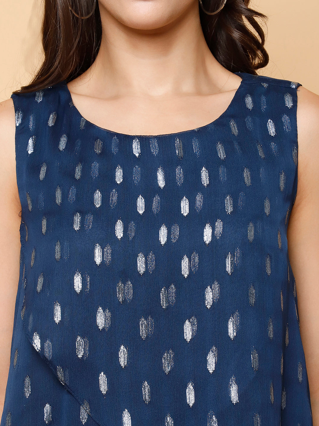 Shimmer Foil Print Dress