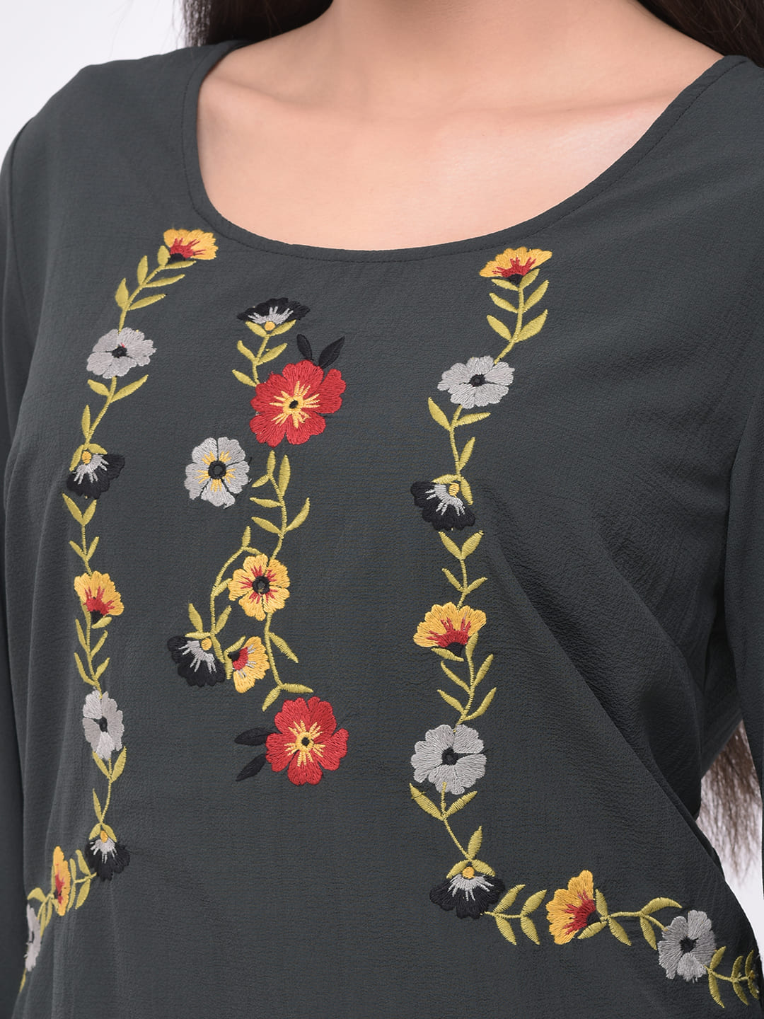 Bell Sleeves Embroidered Top