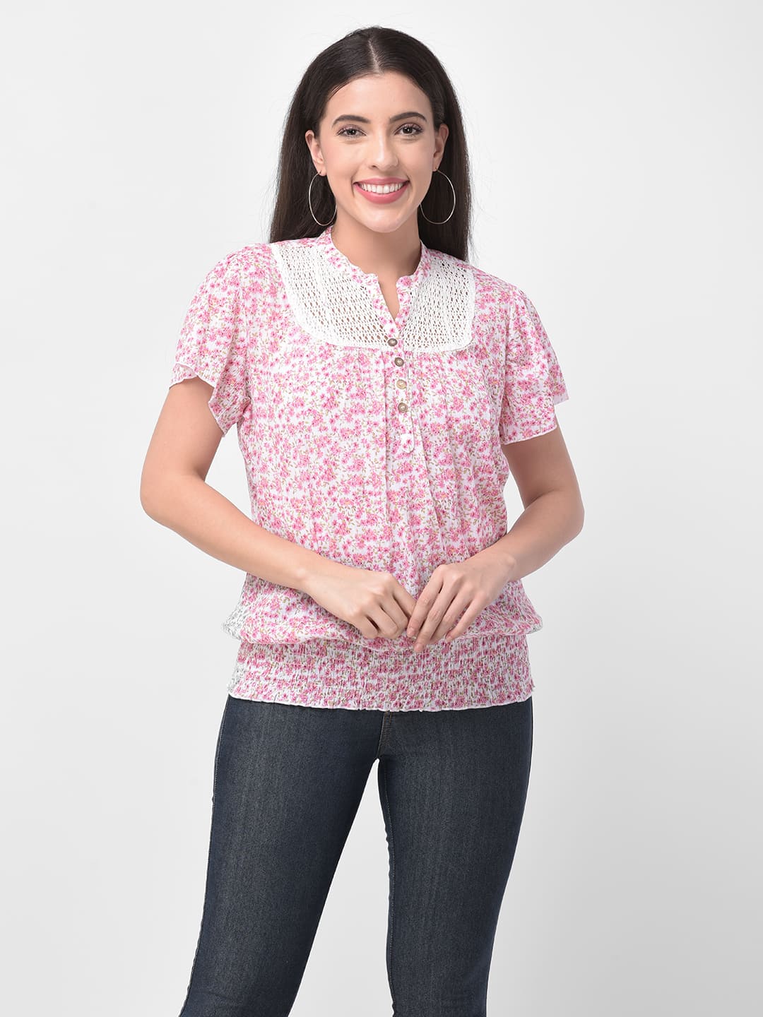 Floral Printed Lace Top