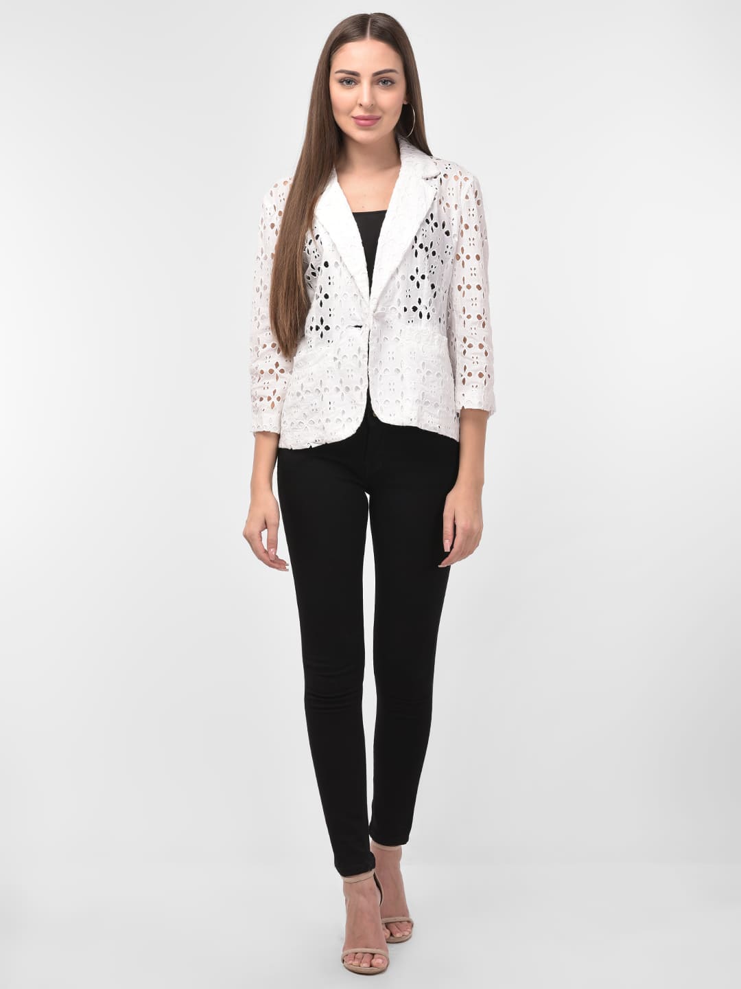 Single Button Schiffli Blazer