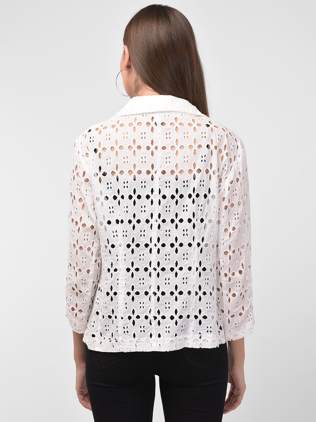 Single Button Schiffli Blazer