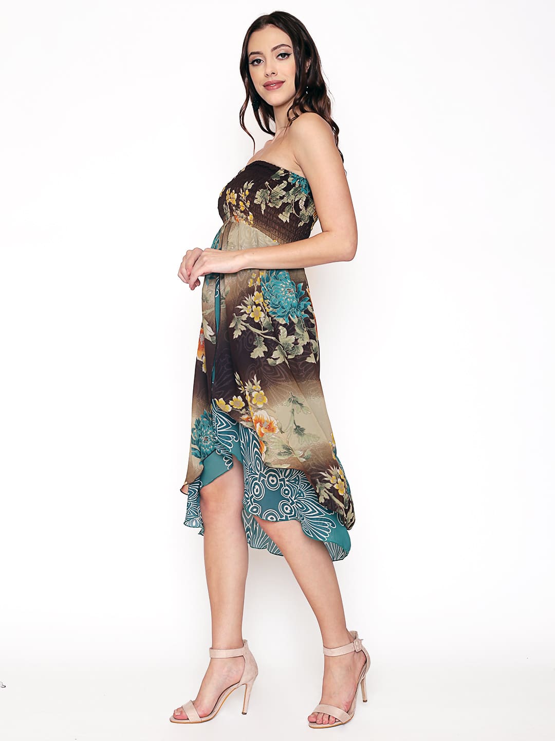 Floral Print Tube Dress