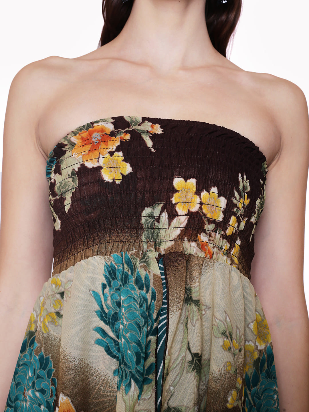Floral Print Tube Dress