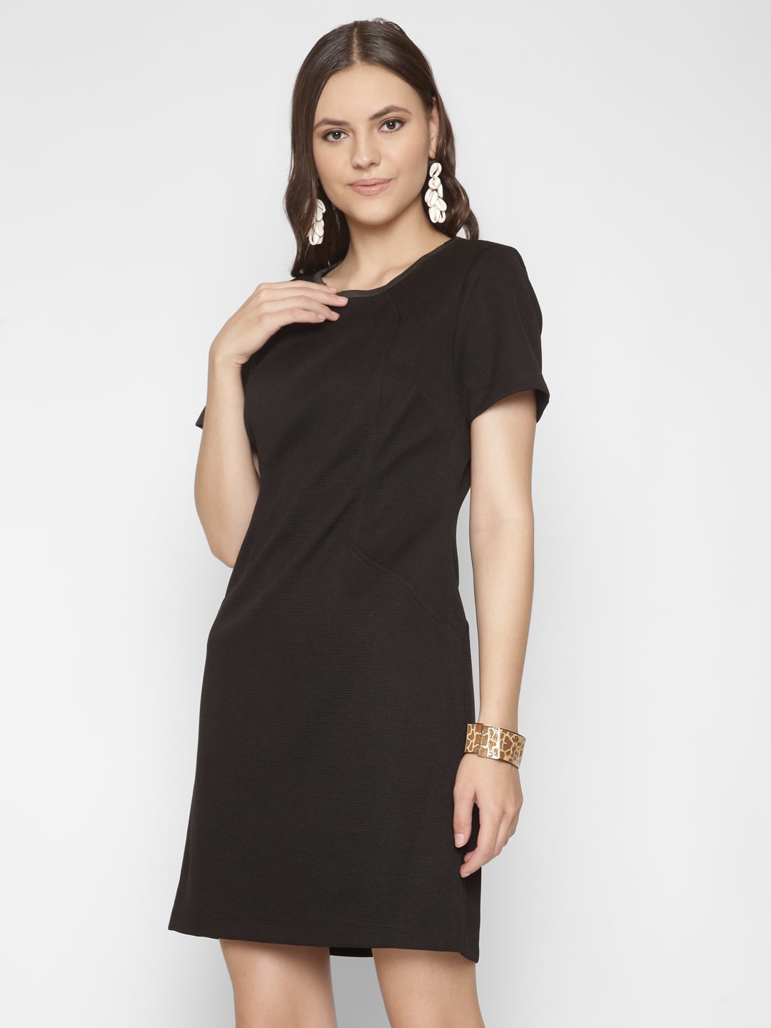 Solid Black Sheath Dress