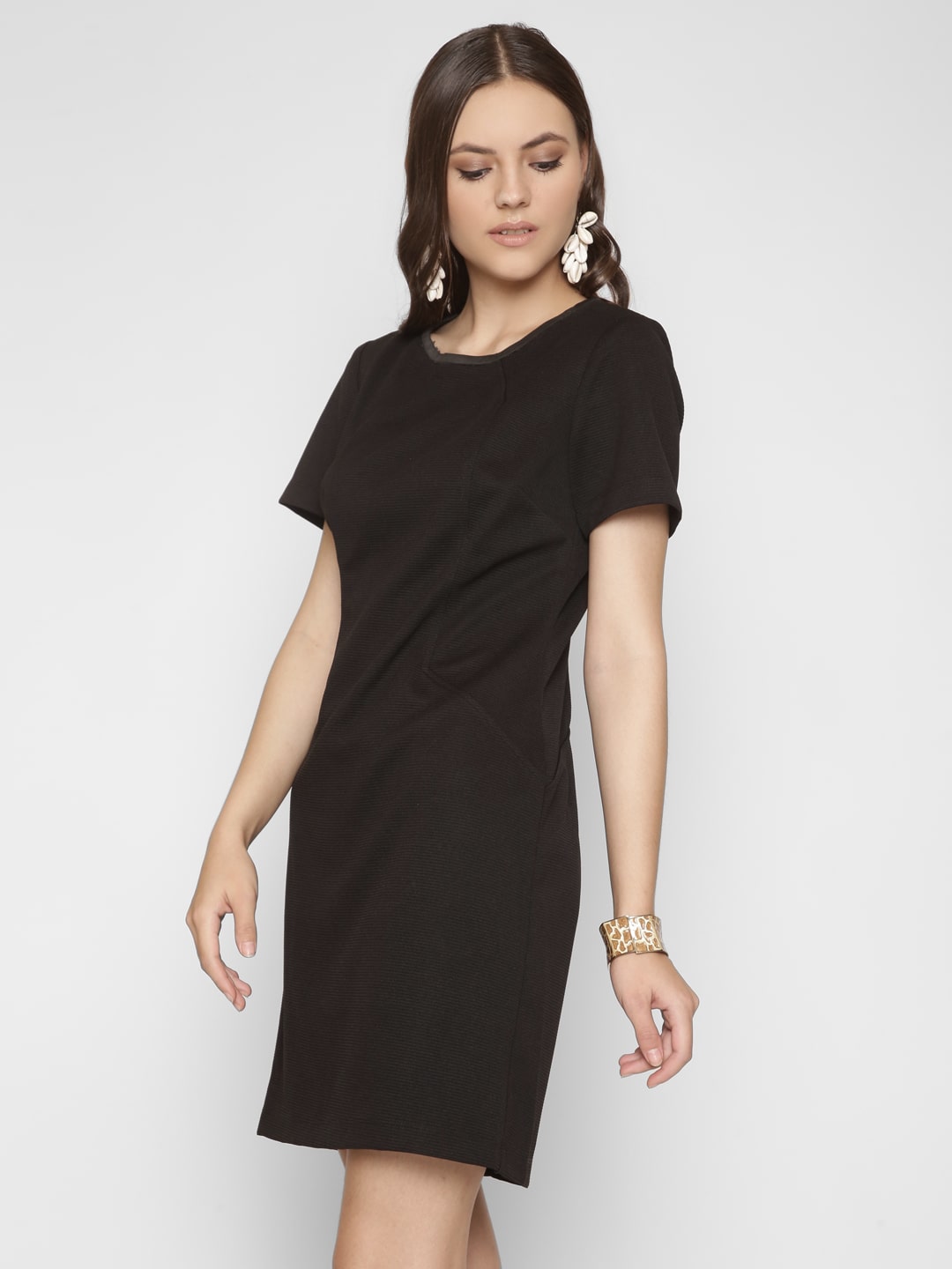 Solid Black Sheath Dress