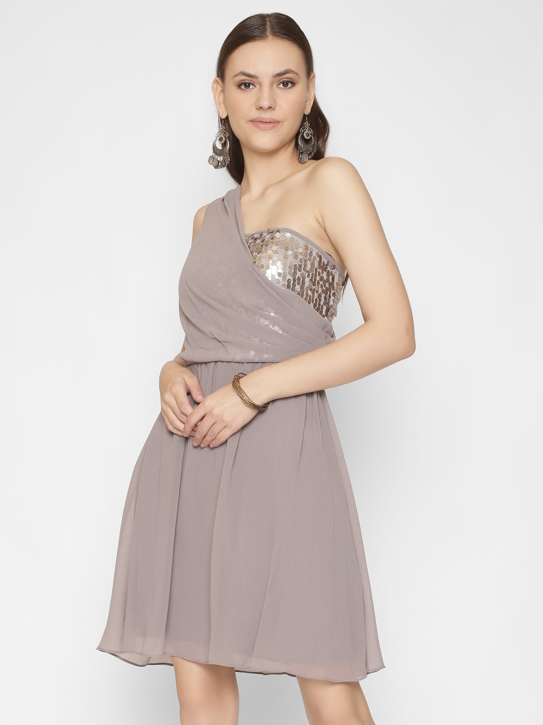 Solid New Neckline Dress