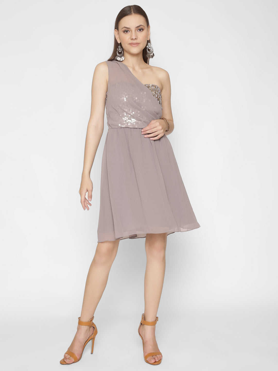 Solid New Neckline Dress