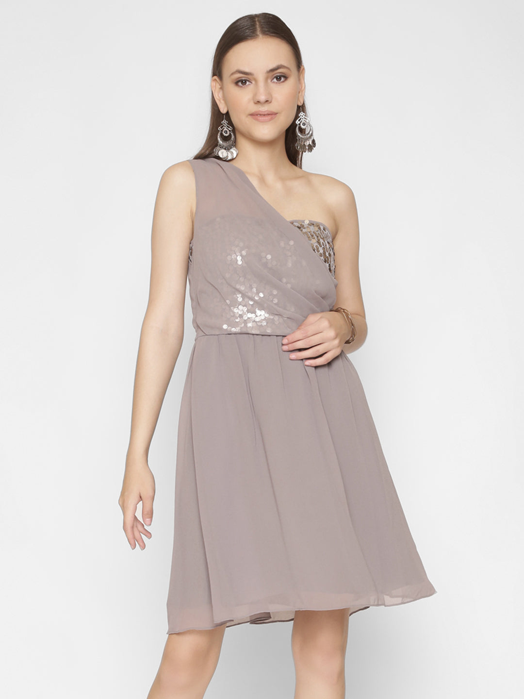 Solid New Neckline Dress