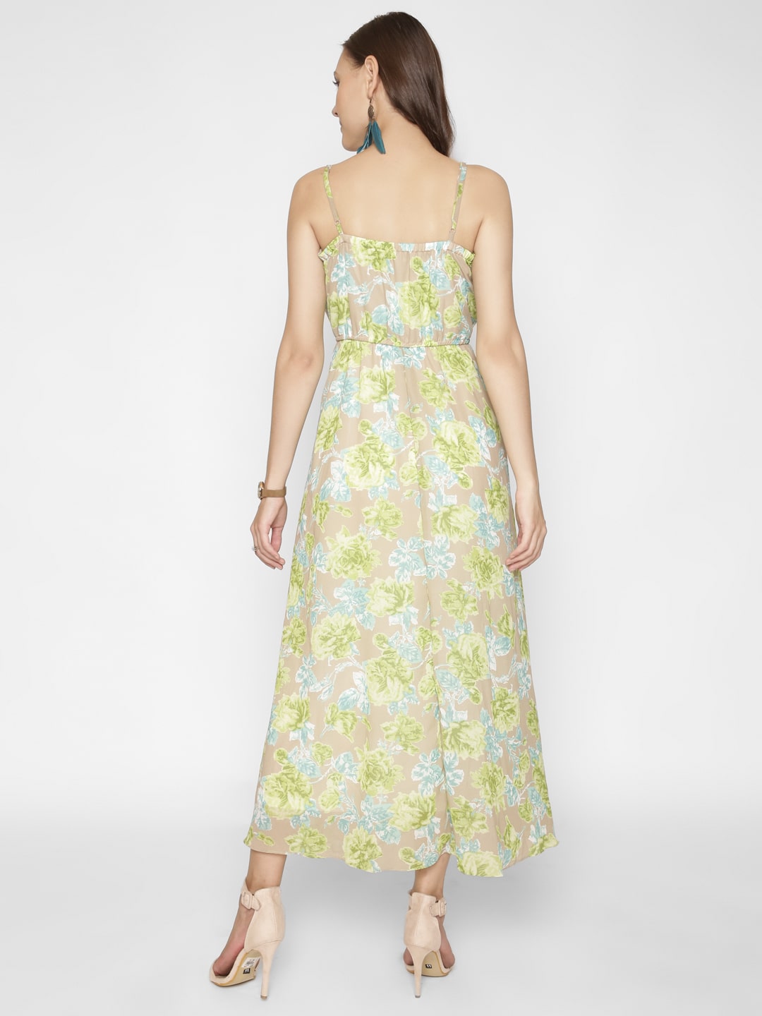 Floral Printed Halter Neck Maxi Dress