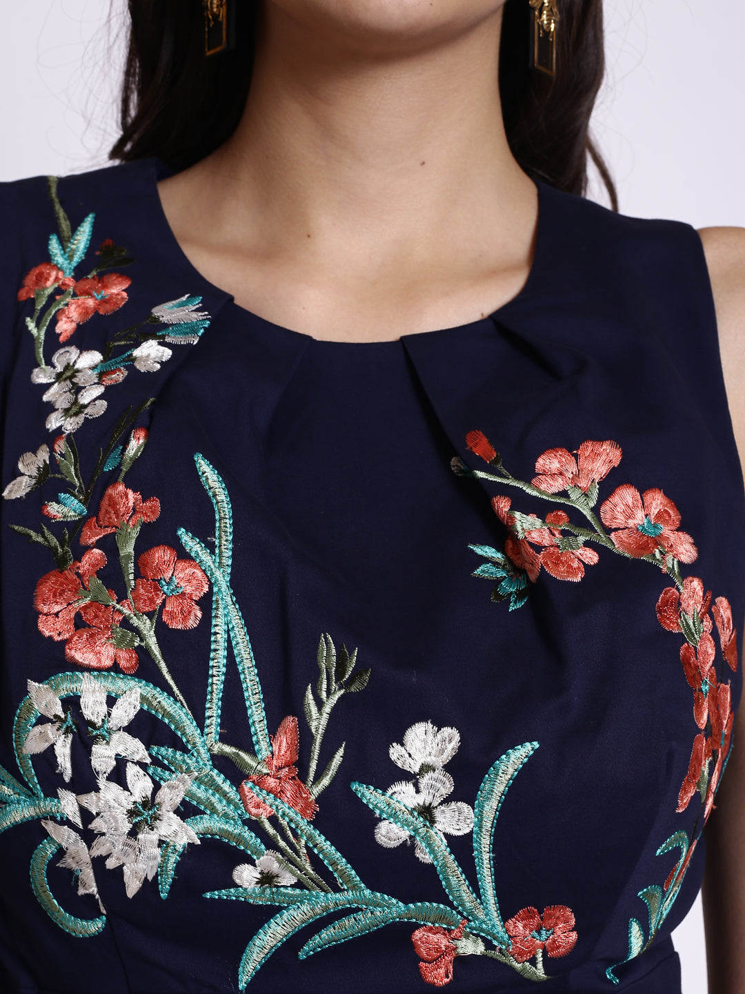 Embroidered Fit & Flare Dress