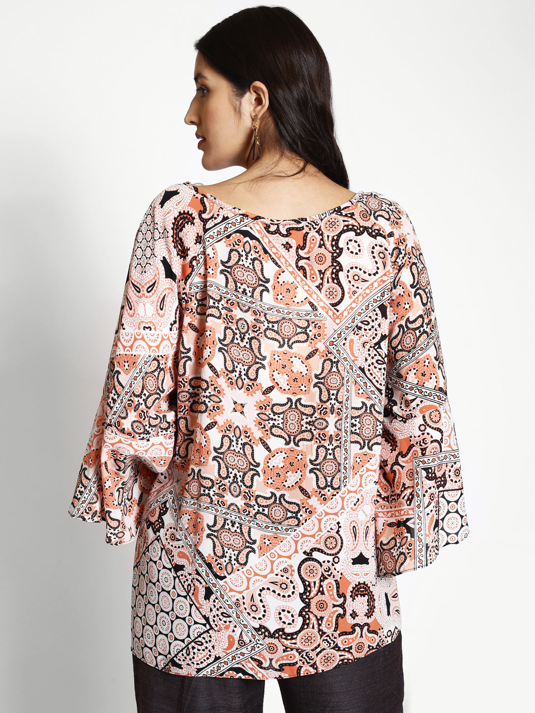Paisley Printed Flared Sleeves Regular Top