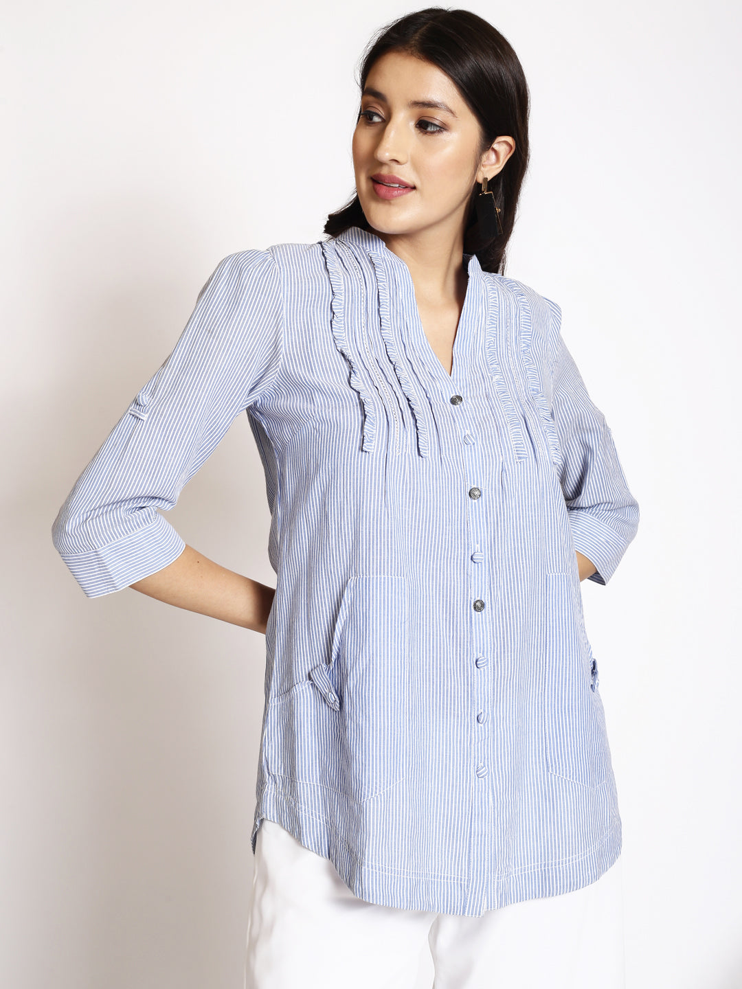 Opaque Striped Casual Shirt