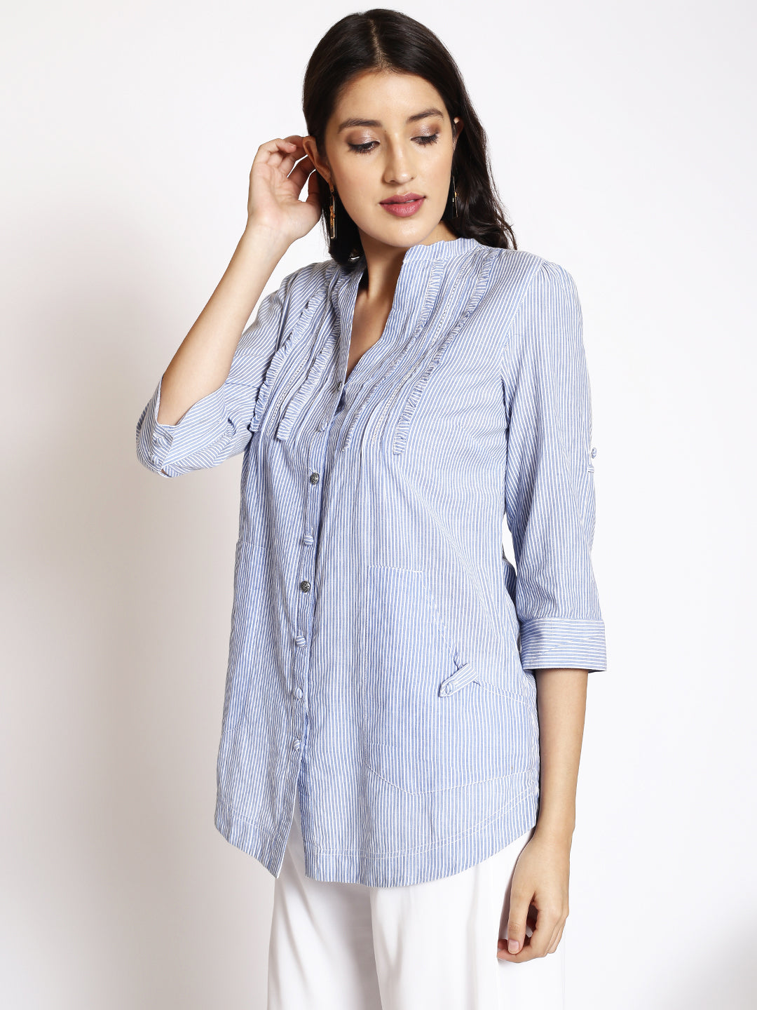 Opaque Striped Casual Shirt