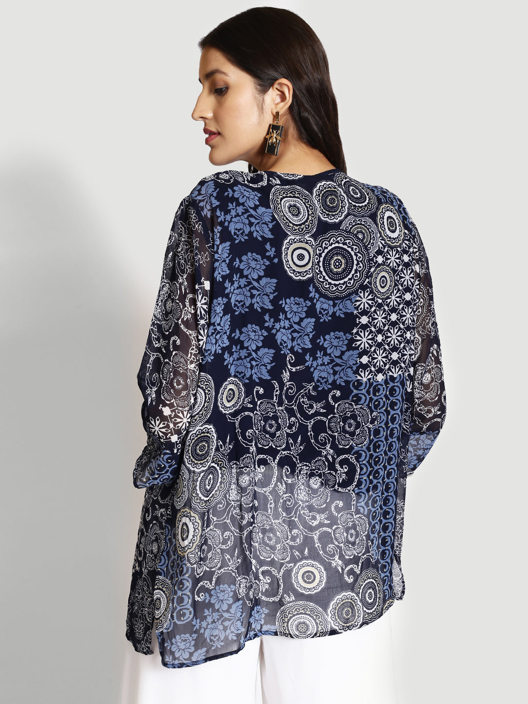 Ethnic Motifs Printed V-Neck Regular Top