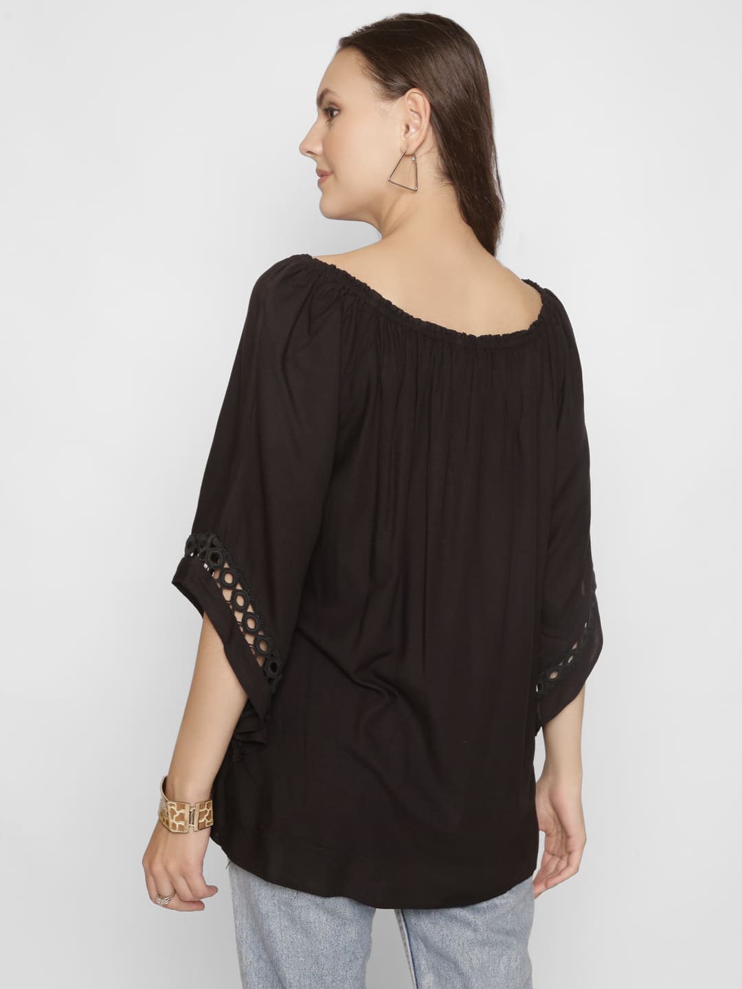 Lace Insert Regular Black Top