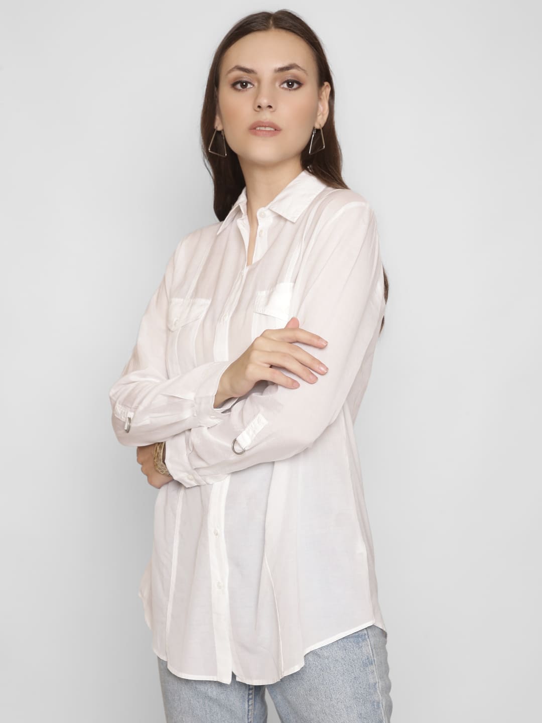 Full-Length Classic Shirt with Double Pockets