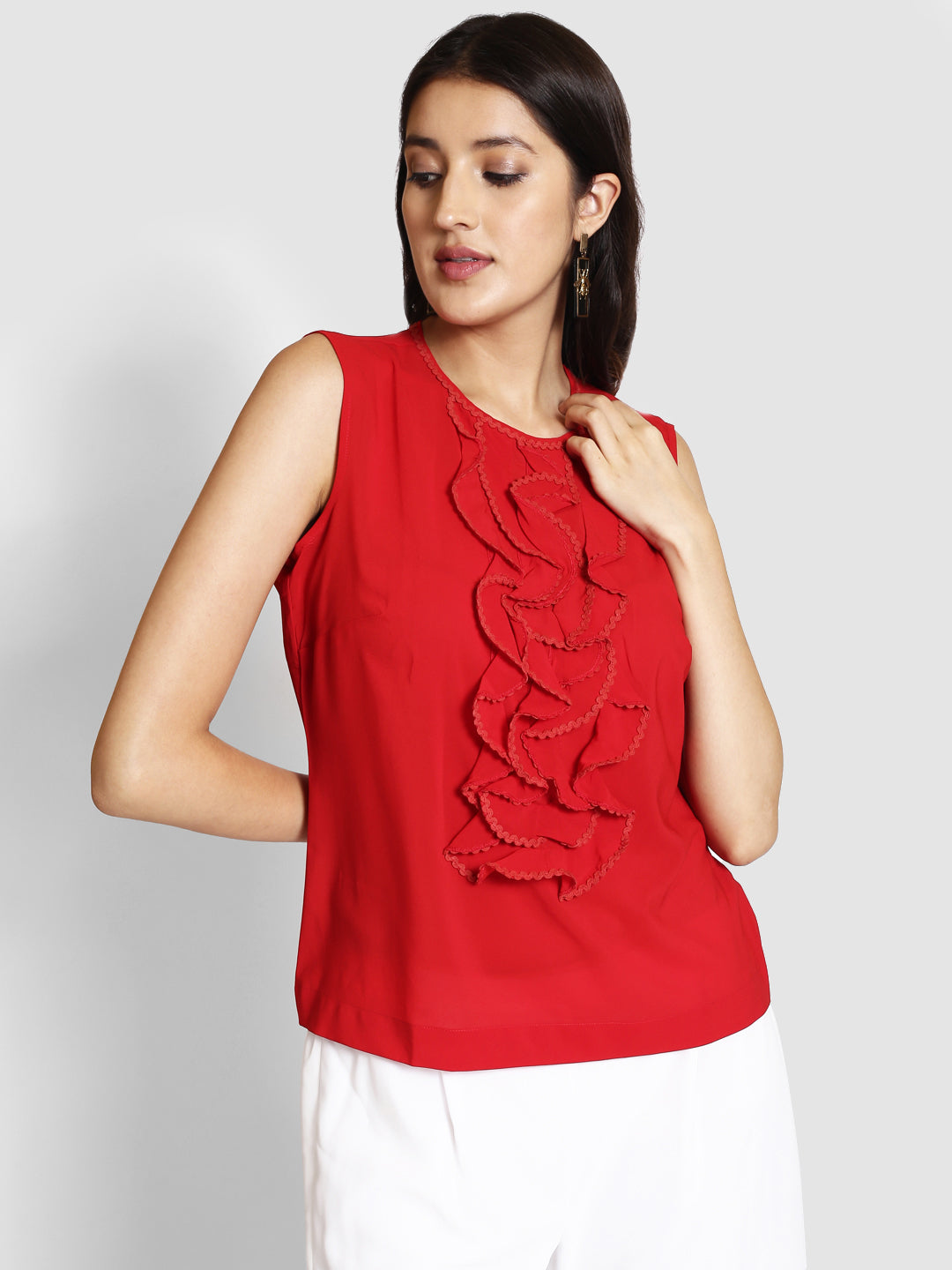 Sleeveless Ruffles Top