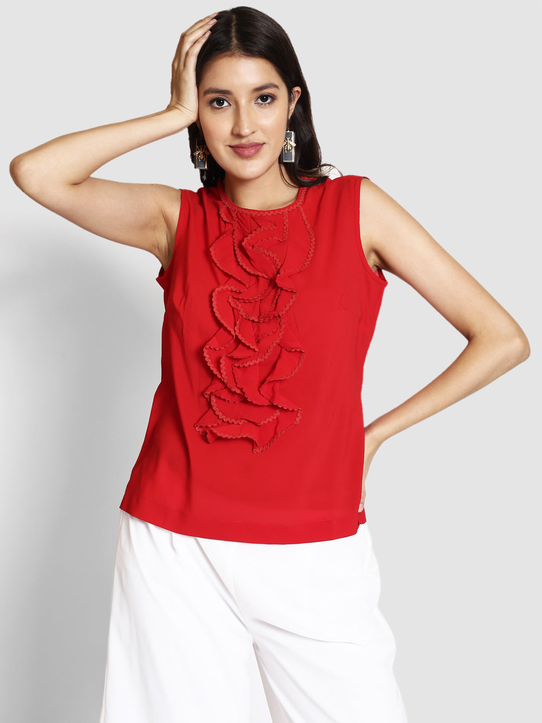 Sleeveless Ruffles Top
