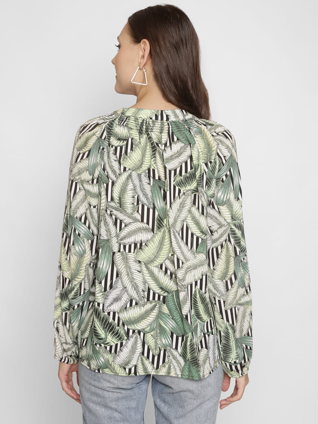 Mandarin Neck Tropical Top