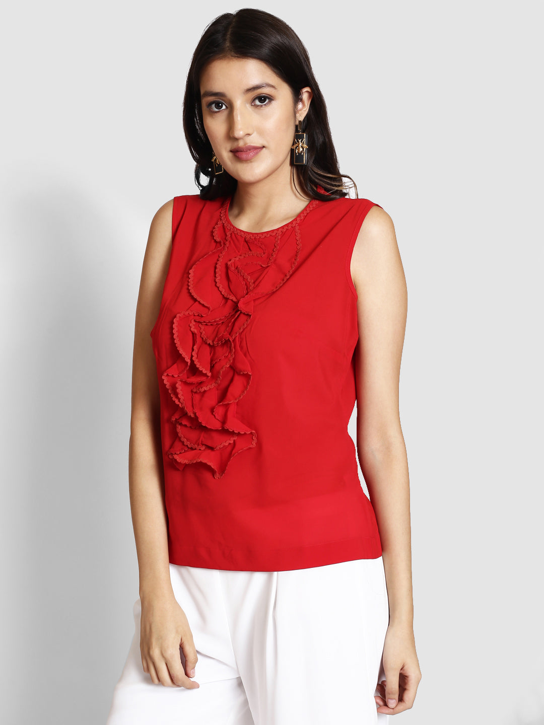 Sleeveless Ruffles Top