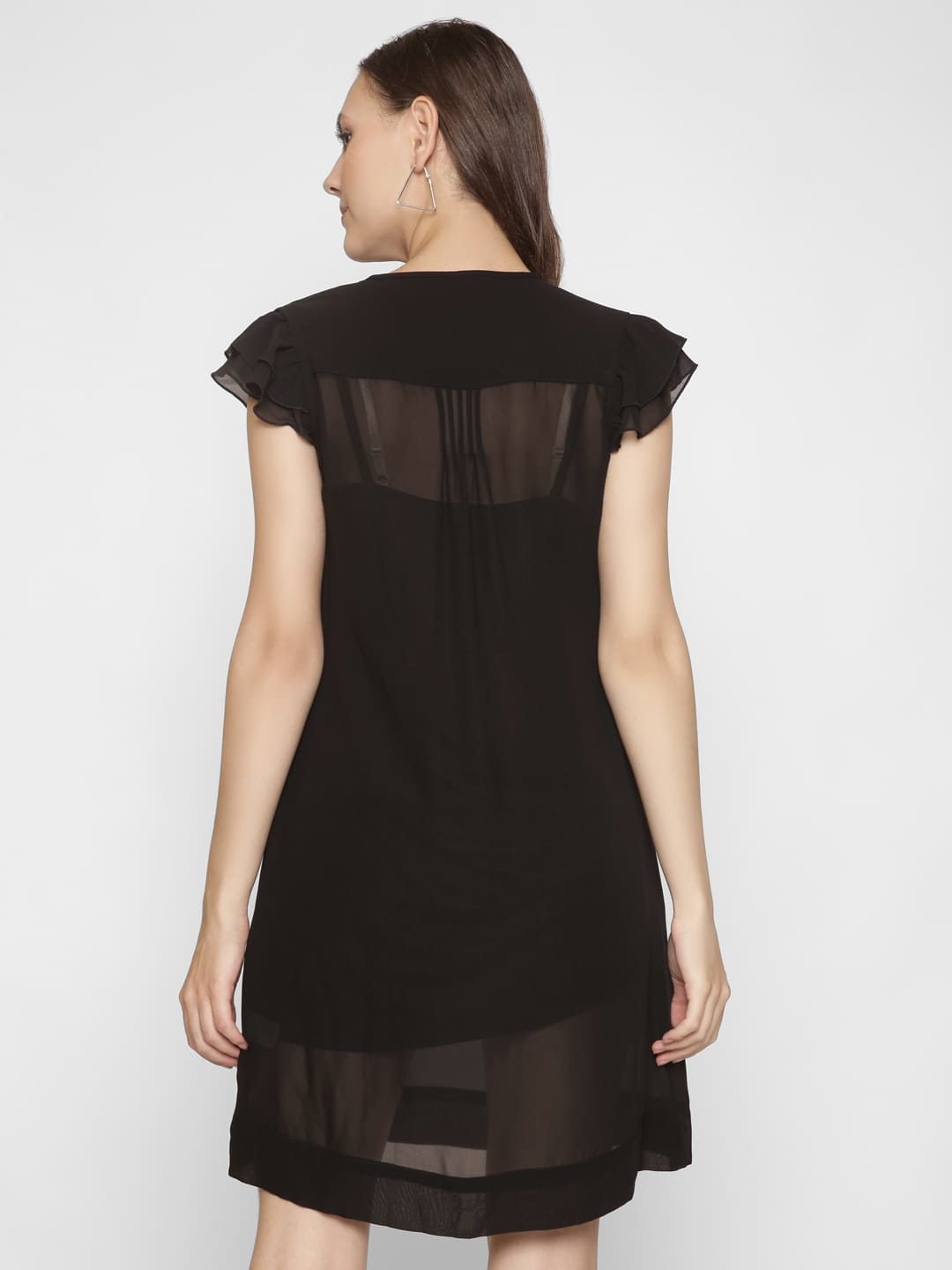 Ruffle V-Neck Mini Dress