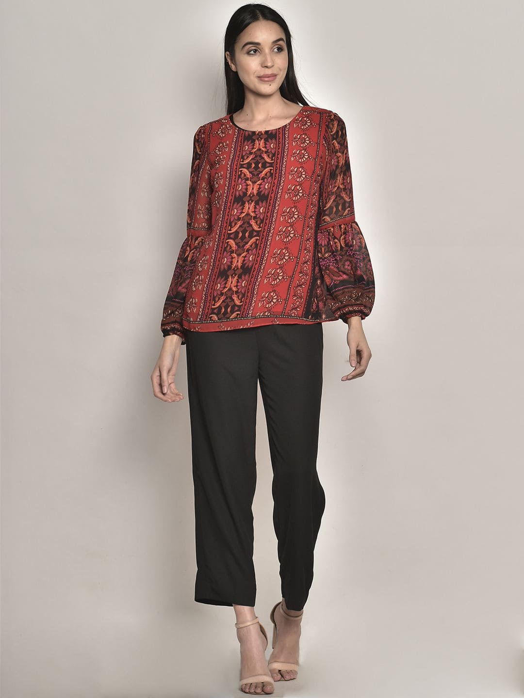 Floral Print Round-Neck Top
