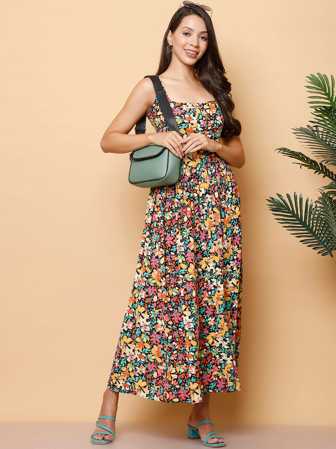 Floral Printed A-Line Maxi Dress