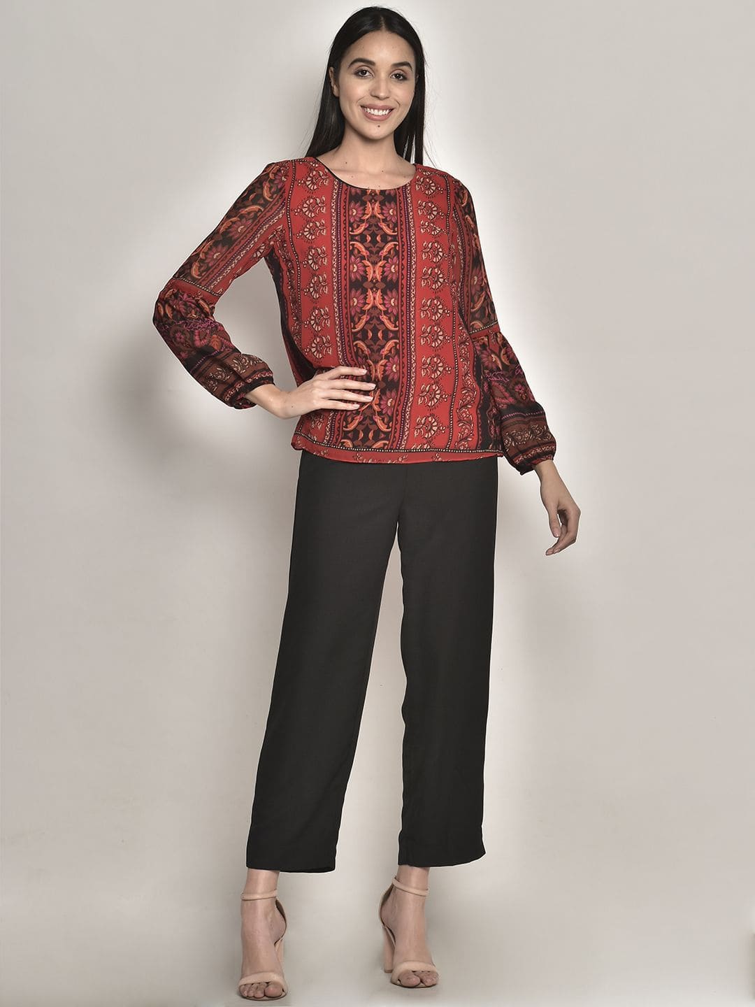 Floral Print Round-Neck Top