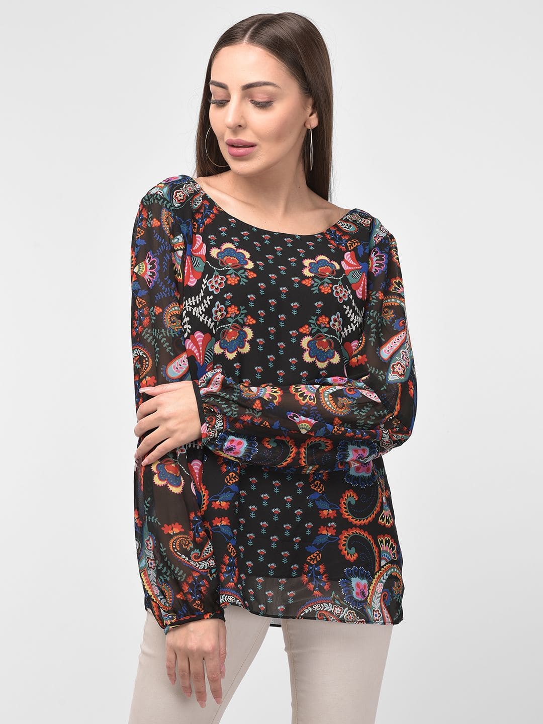 Full Sleeves Floral Printed Top