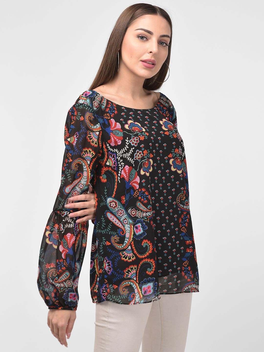 Full Sleeves Floral Printed Top