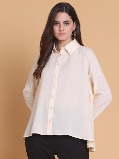 Oversized High-Low Button-Down Shirt