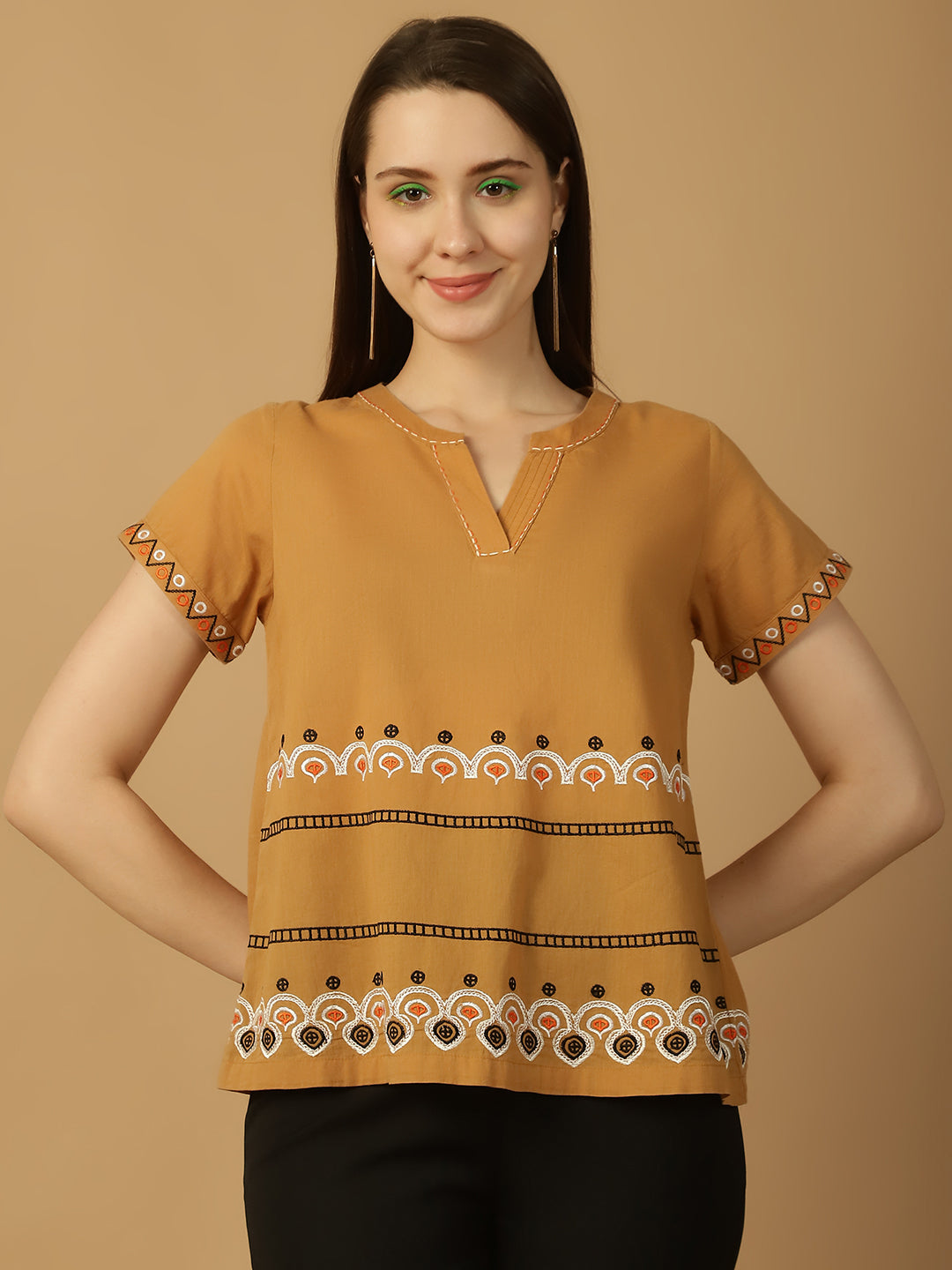 Embroidered Cotton Top