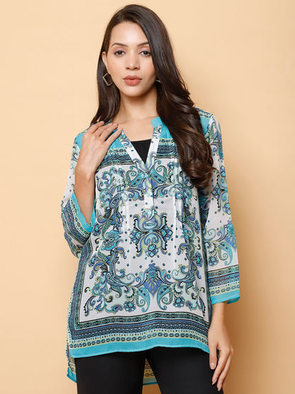 Printed Kurta Style Top