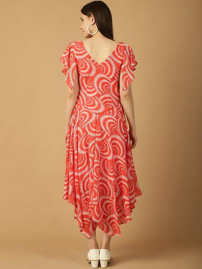 Graphic Print Sleeveless A-line Dress