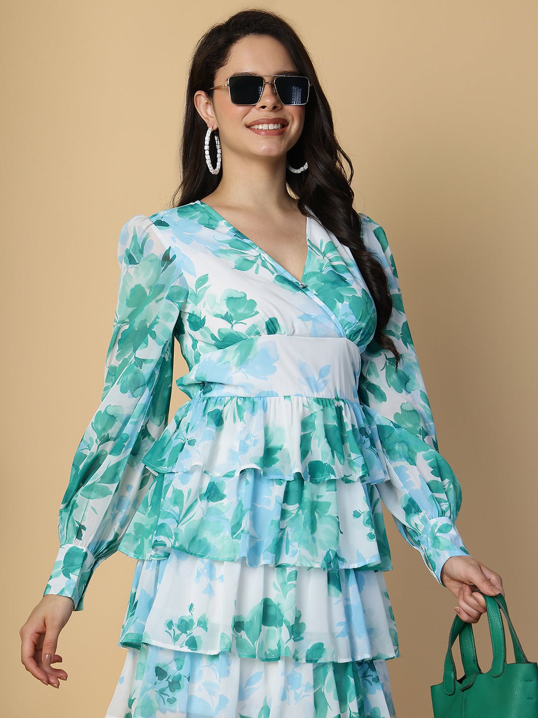 Floral Tiered Mini Dress