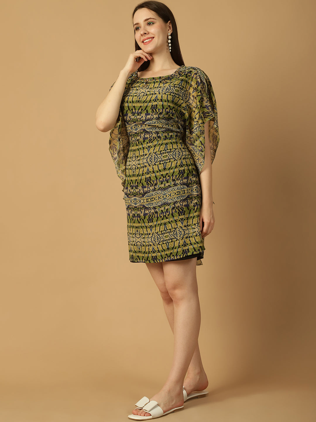 mini kaftan dress party wear mini kaftan dress party wear Flamingo Paradise Short Kaftan Dress S