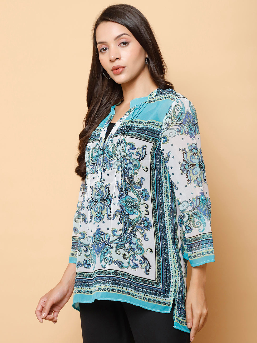 Printed Kurta Style Top