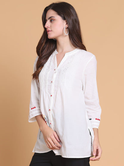 Women's White Cotton Tunic